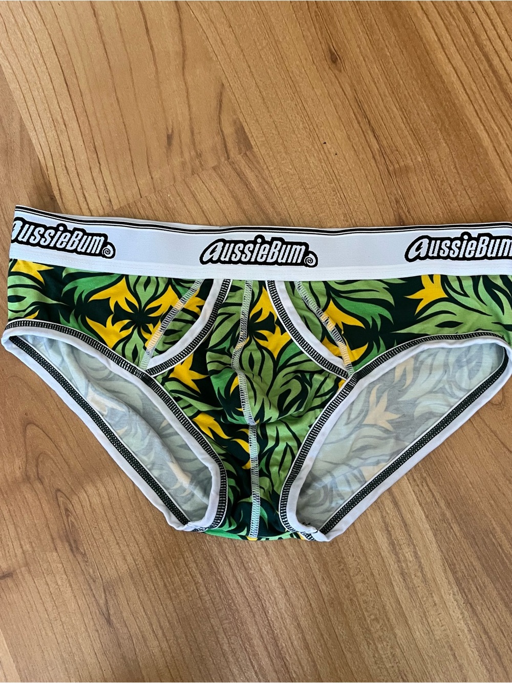 AussieBum Tropical Green & Yellow Wonder Briefs